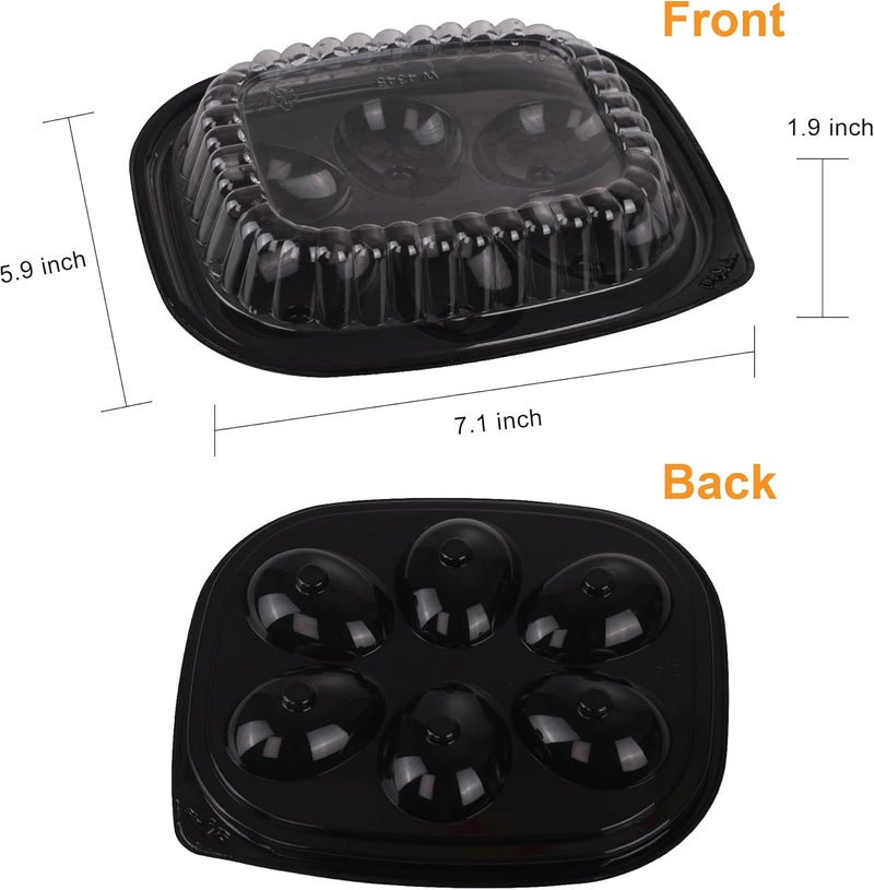 Gorander Plastic Deviled Egg Food Tray Six Egg Halves with Disposable Clear Lid - Deviled Egg Containers with Lid (12 Trays and 12 Lids) - Image 2